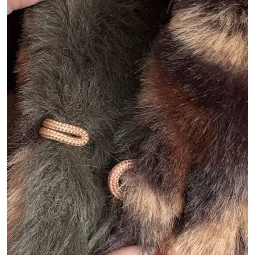 IMOGA Emma Leopard Faux Fur Coat Girls Size 10 Animal Print Jacket Red Trim - Picture 10 of 15